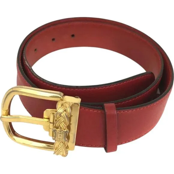 632146BS (S1) Celine Belt Macadam Red Leather - Picture 1 of 9